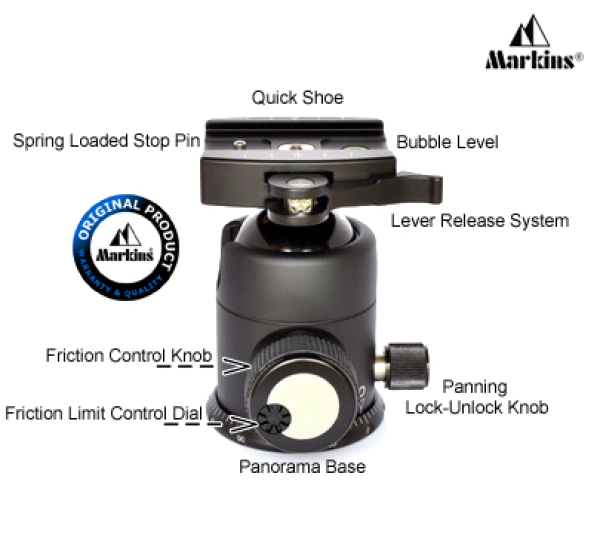 Markins Ball Head Q-Ball Q10i with lever release red